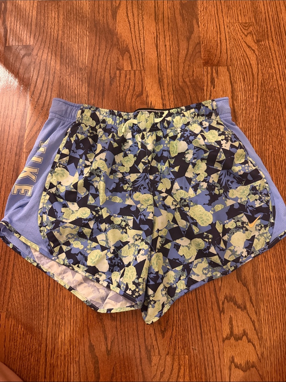 Nike Kids Floral Performance Shorts in Lavender and Pale Yellow